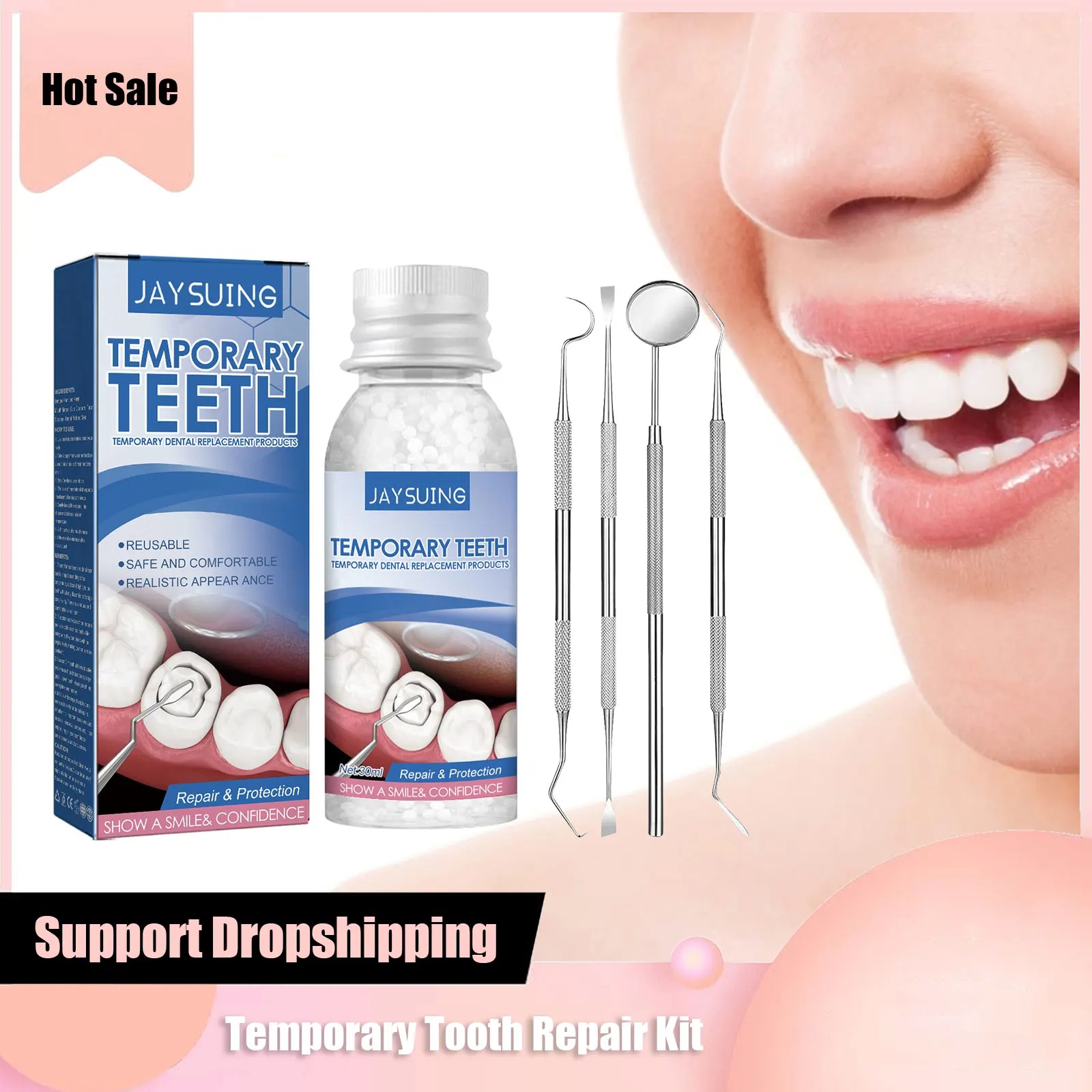 임시 치아 수리 키트 틀니 접착제 치아 미백 젤 채우기 - Teeth Whitening Before And After 리뷰 및 가격