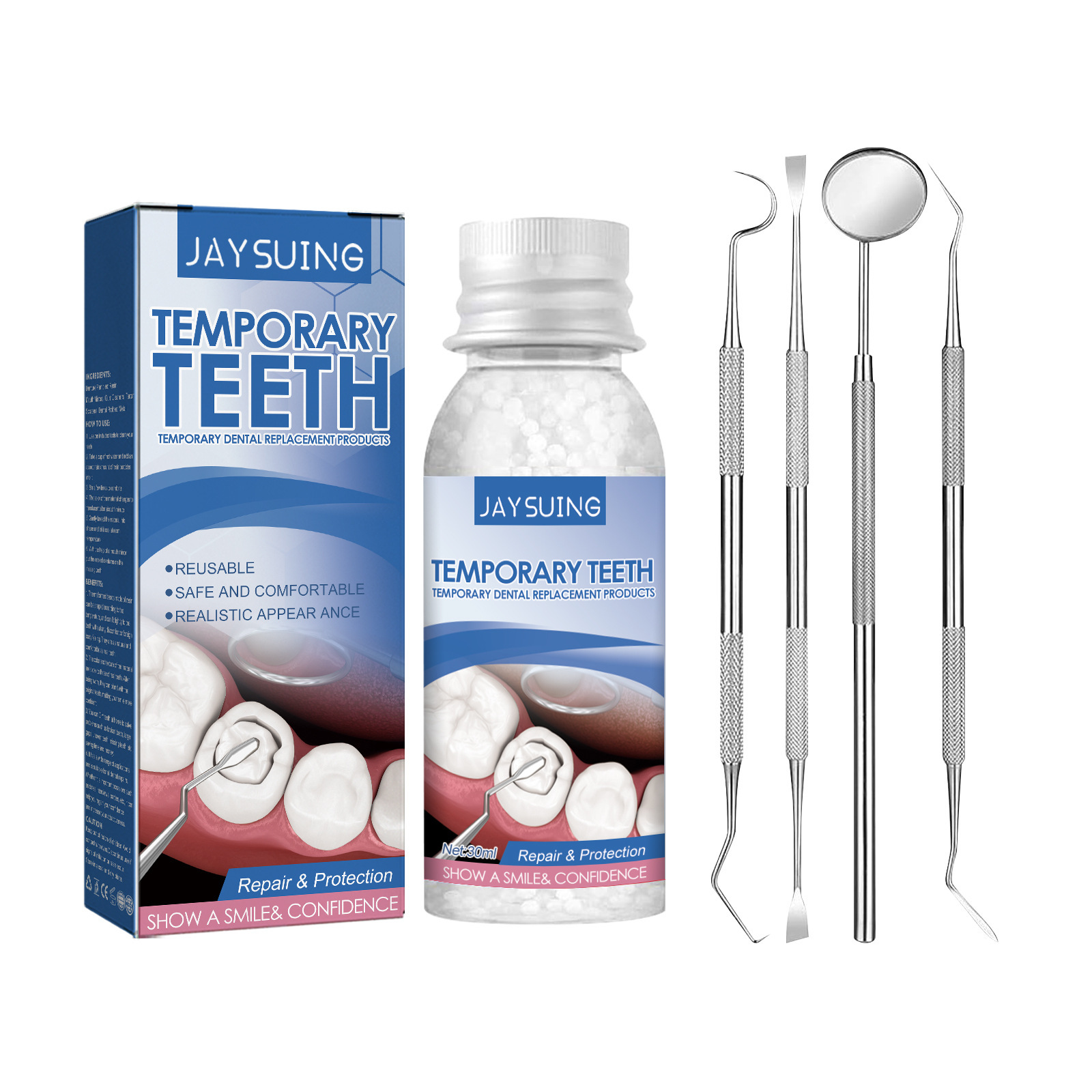 임시 치아 수리 키트 틀니 접착제 치아 미백 젤 채우기 - Teeth Whitening Before And After 리뷰 및 가격