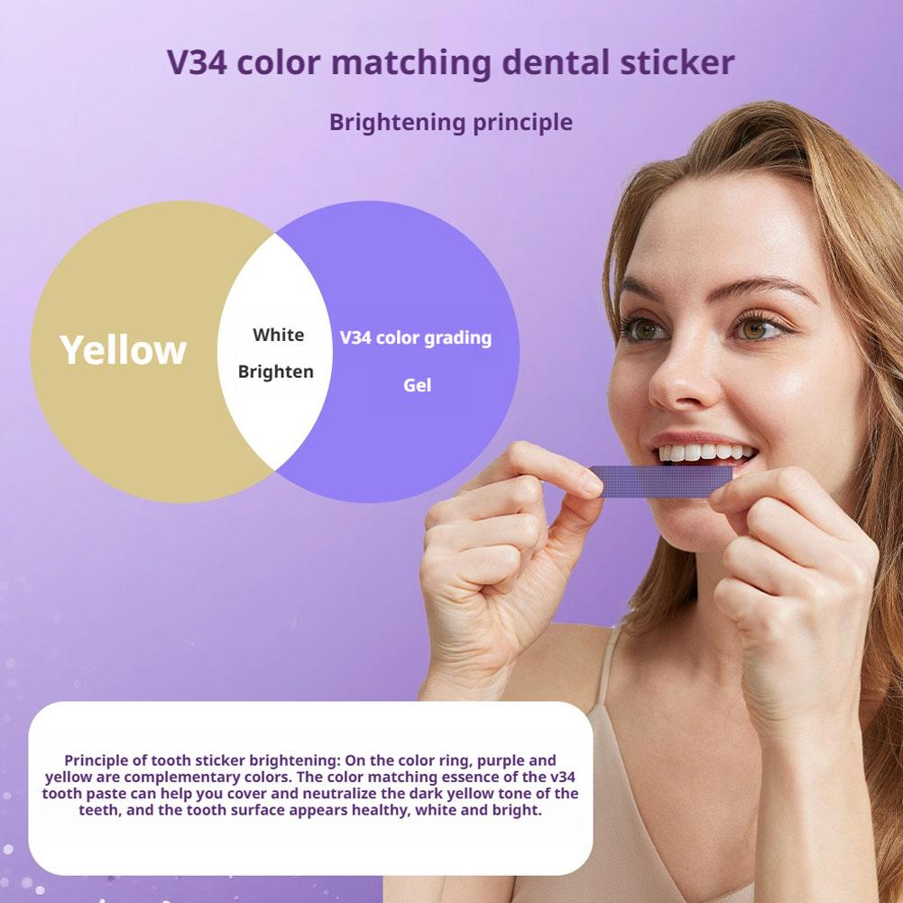 14/28/42PCS V34 보라색 치아 미백 스트립  - Teeth Whitening At Home Kit 리뷰 및 가격