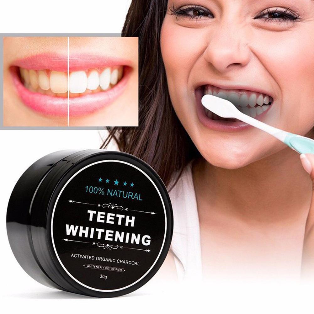 활성화된 유기농 숯 가루 치아 미백 강화 치아 클리너  - Teeth Whitening Activated Organic Charcoal 리뷰 및 가격